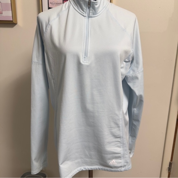 adidas Tops - Adidas Sky Blue Quarter-Zip Top